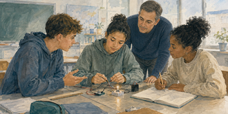 MINT-Schulunterricht (Bild: KI-generiert)