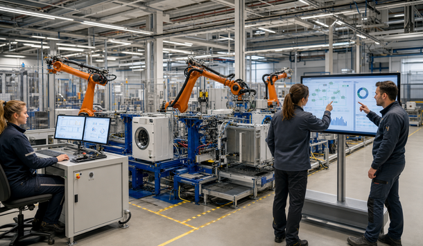 Blick in eine Produktionshalle für Haushaltsgeräte