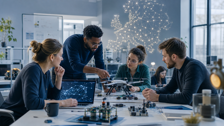 Hackathon-Szene Drohnenentwicklung