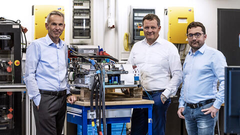 Thorsten Ochs, Thomas Speidel, Stefan Reichert (Foto: Deutscher Zukunftspreis/Ansgar Pudenz)