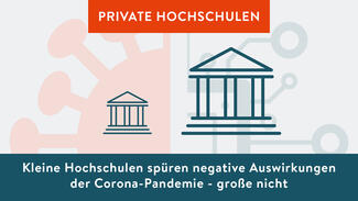 Private Hochschulen: Kleinere sind von der Pandemie stärker betroffen als größere (Visual)