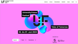 Website zum University:Future Festival (Screenshot)