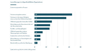 Lernerfahrungen in zivilgesellschaftlichen Organisationen (Grafik) Lernerfahrungen in zivilgesellschaftlichen Organisationen (Grafik)
