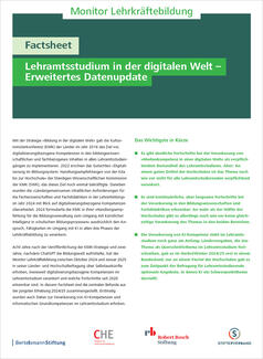 Lehramtsstudium in der digitalen Welt – Erweitertes Datenupdate (Cover des Factsheets)