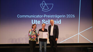 Communicator-Preisverleihung an an Prof. Dr. Ute Schmid am 29. Juni 2026 (Foto: Heiko Specht/DFG)