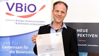 Ars legendi-Fakultätenpreis Mathematik und Naturwissenschaften 2017: Preisverleihung an Jorge Groß (Foto: Peter Himsel/VBIO)