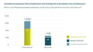 Weiterbildungsbudget in Unternehmen und Behörden (Grafik)