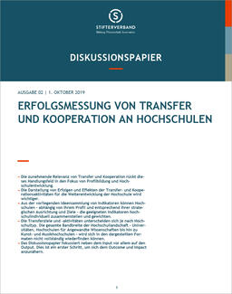 Erfolgsmessung von Transfer und Kooperation an Hochschulen (Cover)