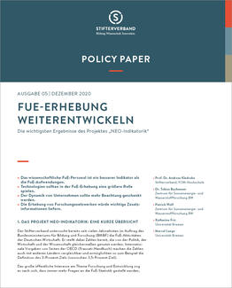 Policy Paper "FuE-Erhebung weiterentwickeln" (Cover)