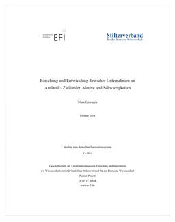 Forschung und Entwicklung deutscher Unternehmen im Ausland (Cover)