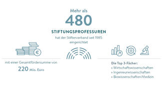 Mehr als 480 Stiftungsprofessuren hat der Stifterverband seit 1985 eingerichtet (Infografik)