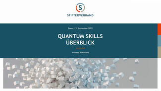 Übersicht über die Aktivitäten im Programm "Quantum Skills" (Video)